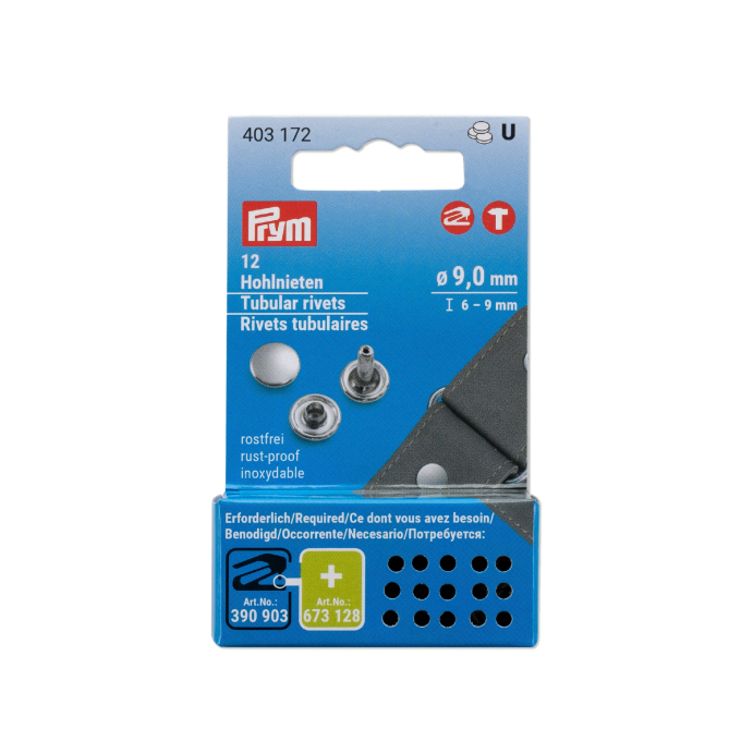 Holle nieten voor materiaaldikte 6-9mm MS zilver
