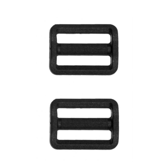 2 boucles coulissantes sangle, 25 mm, noir
