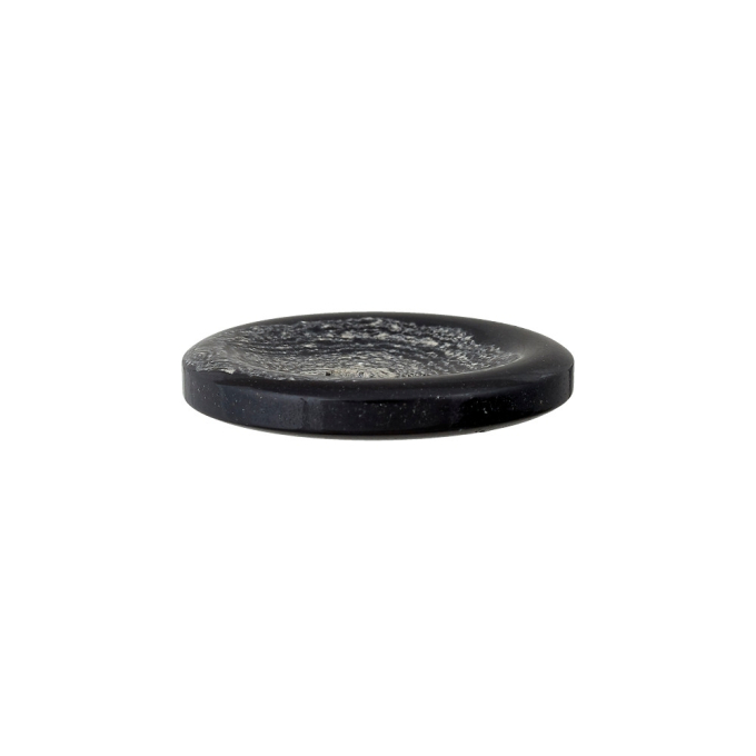 2-hole button Hemp-Polyester button recycelt 20 mm, zwart-marbled