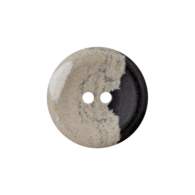 Bouton 2 trous en chanvre et polyester recyclé, 25 mm, multicolor-marbré
