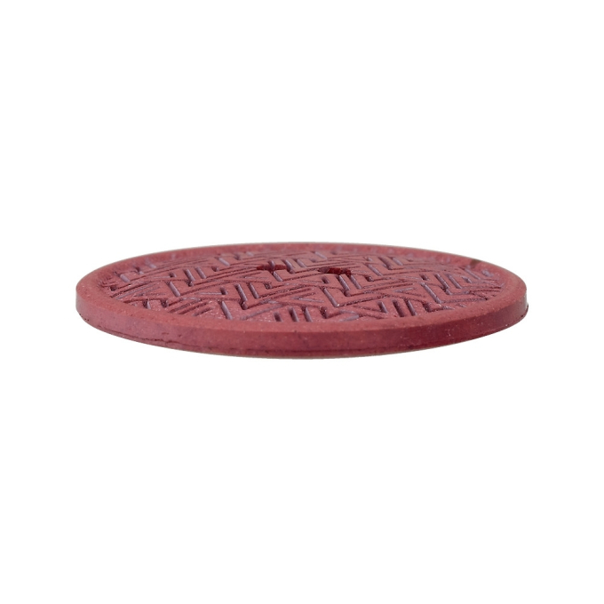 Bouton couture chanvre et polyester recyclé 28 mm, 2 trous, baies (0056)