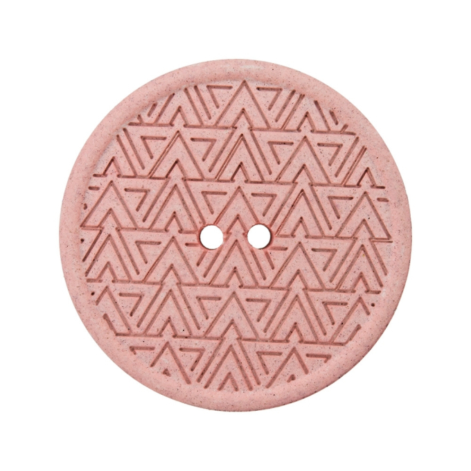 Bouton couture chanvre et polyester recyclé 28 mm, 2 trous rose (0046)