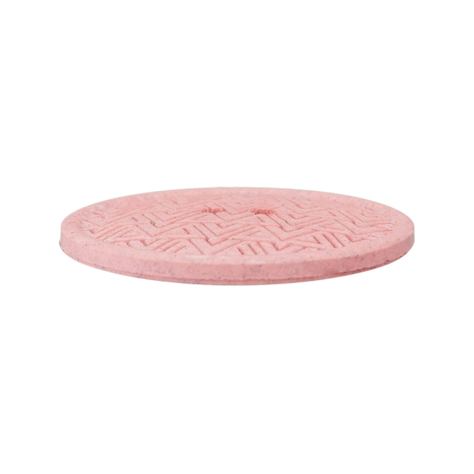 Bouton couture chanvre et polyester recyclé 28 mm, 2 trous rose (0046)