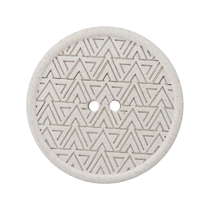 Bouton 2 trous en chanvre et polyester recyclé, 28 mm, blanc neige (0074)