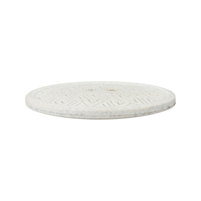 Bouton 2 trous en chanvre et polyester recyclé, 28 mm, blanc neige (0074)