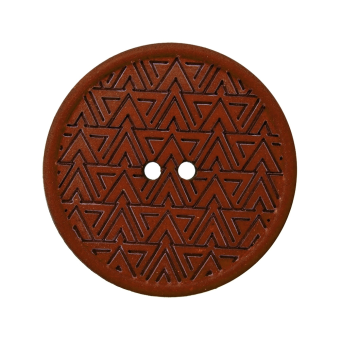 Bouton couture chanvre et polyester recyclé 28 mm, 2 trous, rouge foncé (0054)
