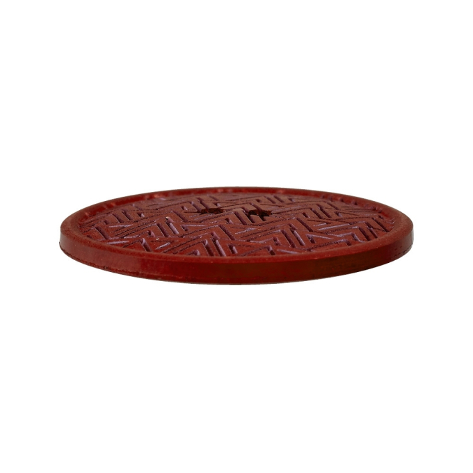 Bouton couture chanvre et polyester recyclé 28 mm, 2 trous, rouge foncé (0054)