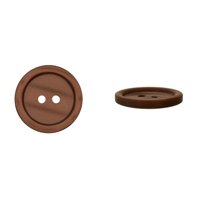 Bouton couture plastique 18mm 2 trous, marron