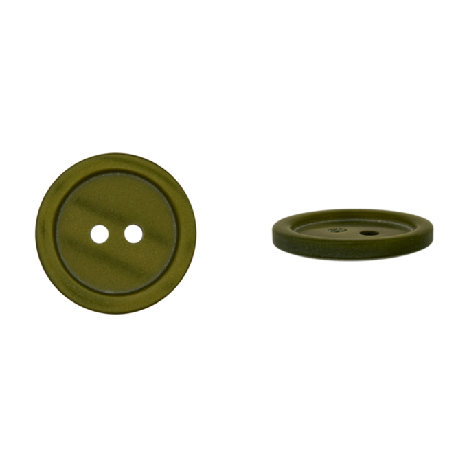 Bouton couture plastique 11mm 2 trous, vert olive