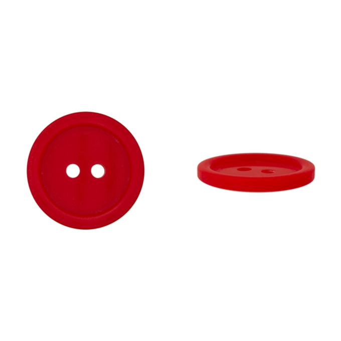 Bouton couture plastique 20mm 2 trous, rouge