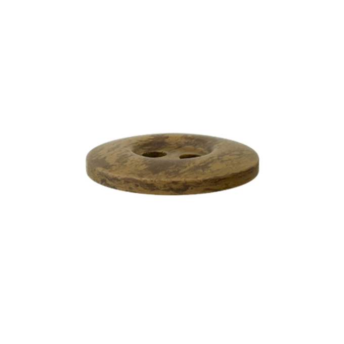 Bouton en plastique deux trous chiné, 18 mm, marron (0036)