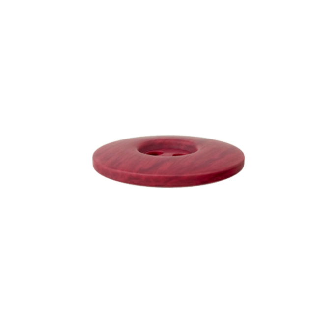 Bouton en plastique deux trous chiné, 18 mm, lie de vin (0058)