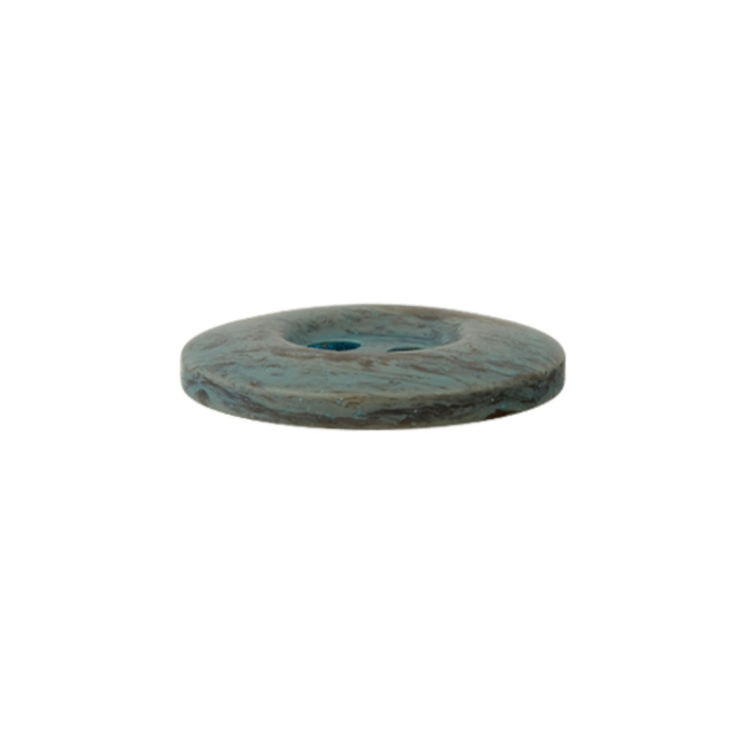 Bouton couture plastique 2 trous chiné, 23 mm, bleu gris (0072)