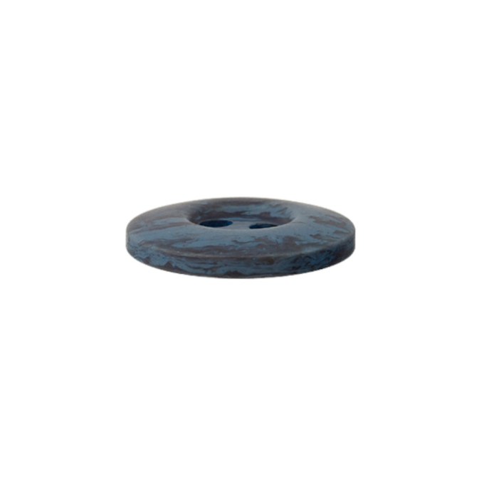 Bouton couture plastique 2 trous chiné, 23 mm, bleu foncé (0066)