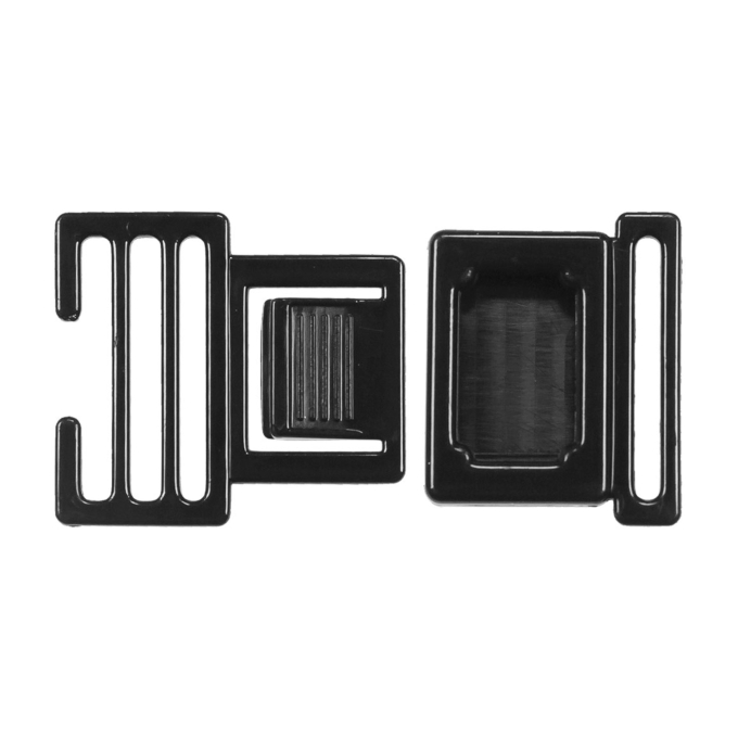 2 klikgespen, 25 mm, zwart