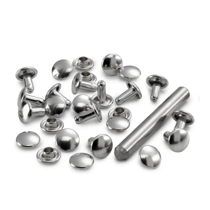 Tubular Rivets 3 - 4 mm thickness brass silver col