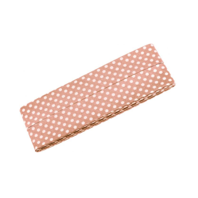 3 m Katoenen biaisband Dots Oaki Doki rosé