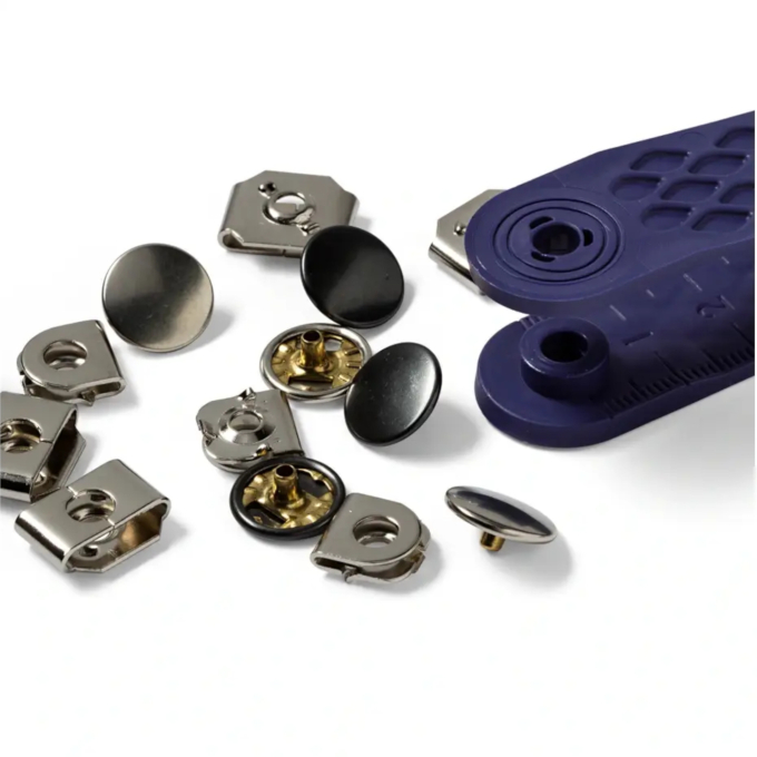 4 agrafes et barrettes pour pantalon Prym, 13 mm, couleur argent