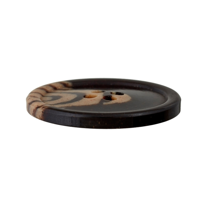Bouton couture plastique 28 mm 4 trous, couleur café