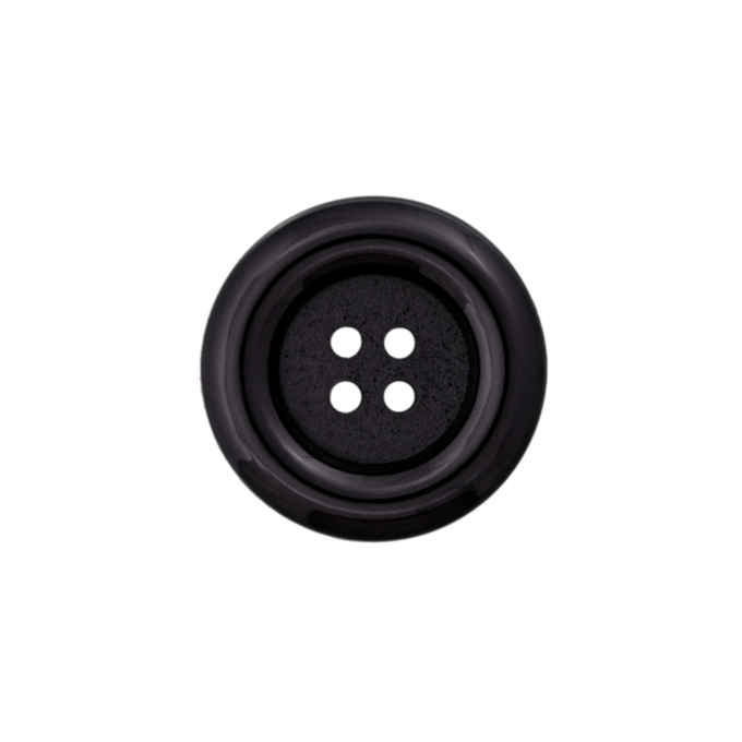 Bouton en plastique 4 trous carnaval, 38 mm, noir