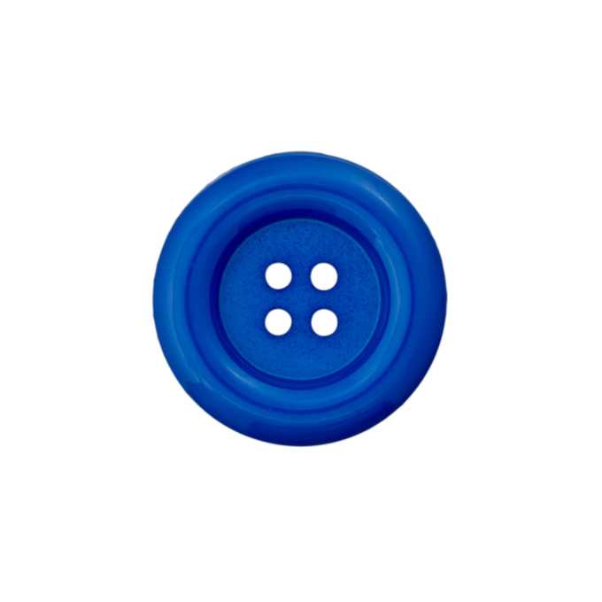 Bouton en plastique 4 trous carnaval, 51 mm, bleu