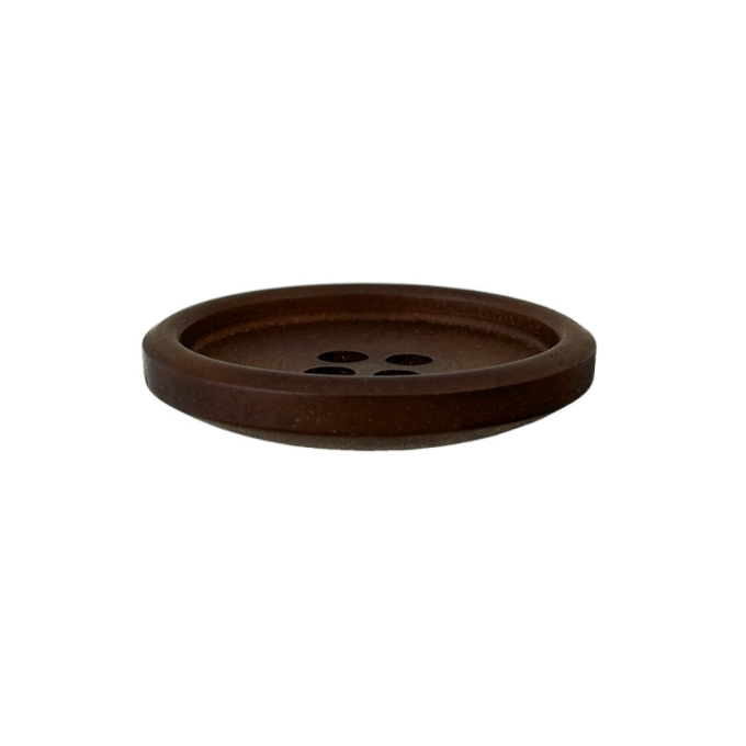 Bouton couture papier recyclé, 28mm 4 trous marron