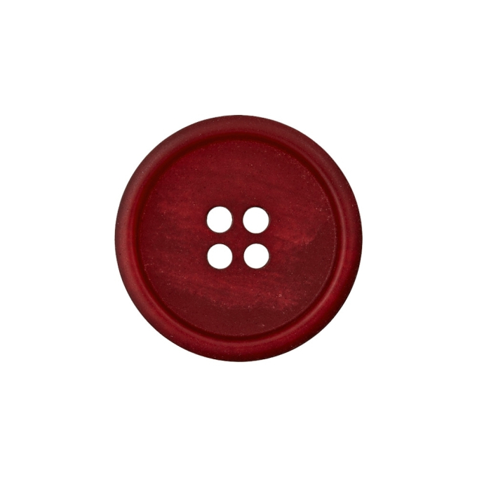 Bouton couture papier recyclé, 28mm 4 trous, rouge foncé