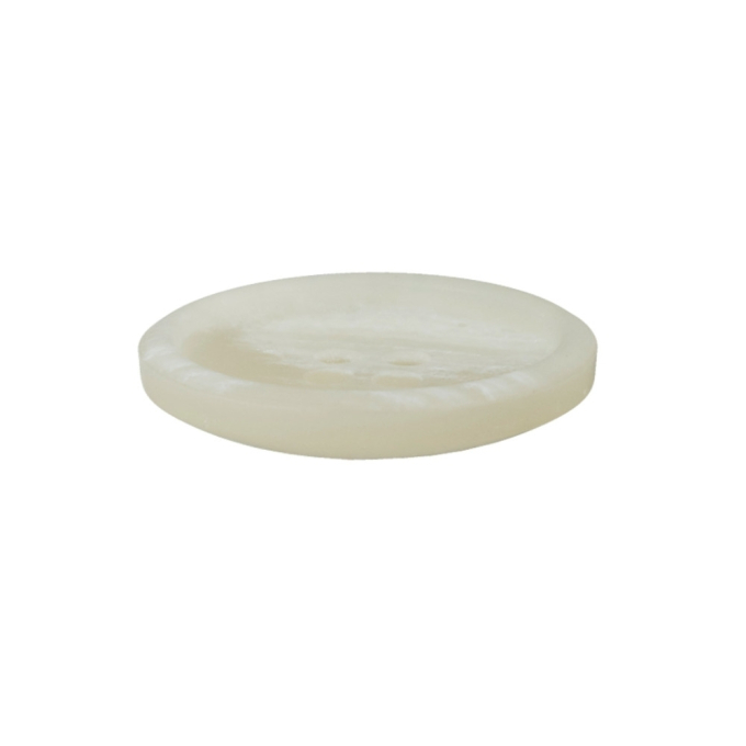 Bouton couture plastique et papier recyclés, 28 mm 4 trous, blanc neige(0014)