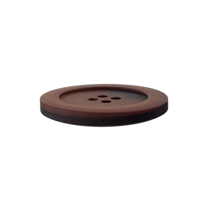 Bouton couture plastique chiné, 25 mm 4 trous, marron (0201)