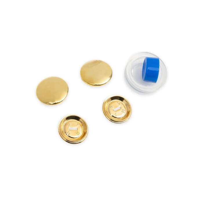 4 boutons à recouvrir Prym, 23 mm, couleur or