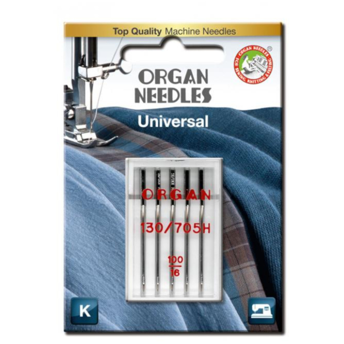 5 Aiguilles universelles machine à coudre Organ Needles 130/705 H, 100