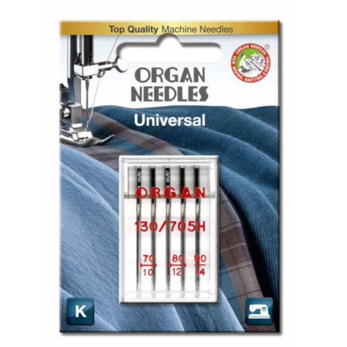 5 Aiguilles universelles machine à coudre Organ Needles 130/705 H, 70-90