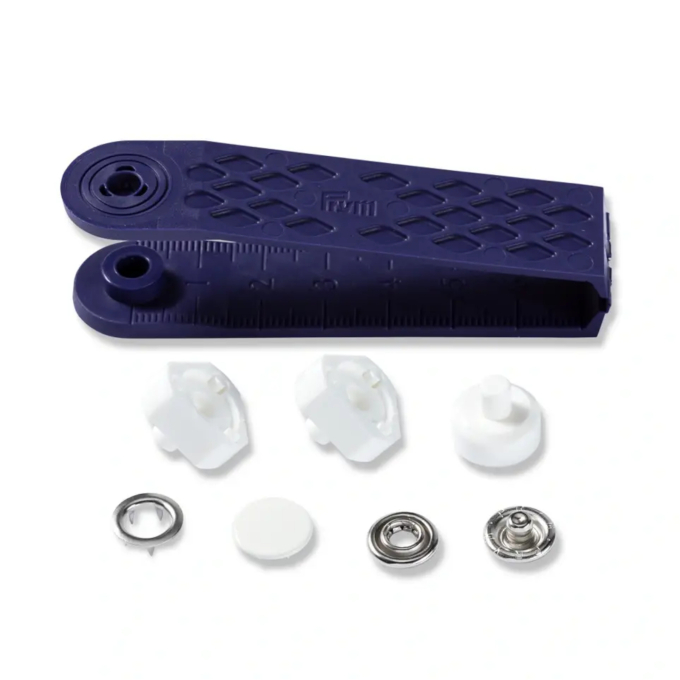Non-sew press fasteners JERSEY brass smooth, white