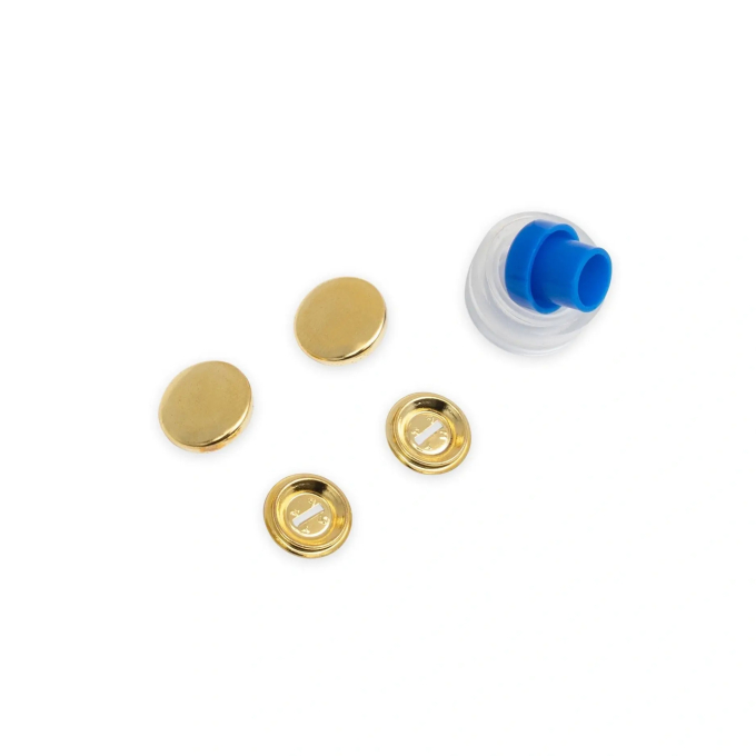 6 boutons à recouvrir Prym, 15 mm, couleur or