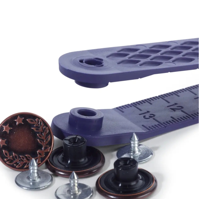 8 boutons pour jean Prym, 17 mm, couleur cuivre antique