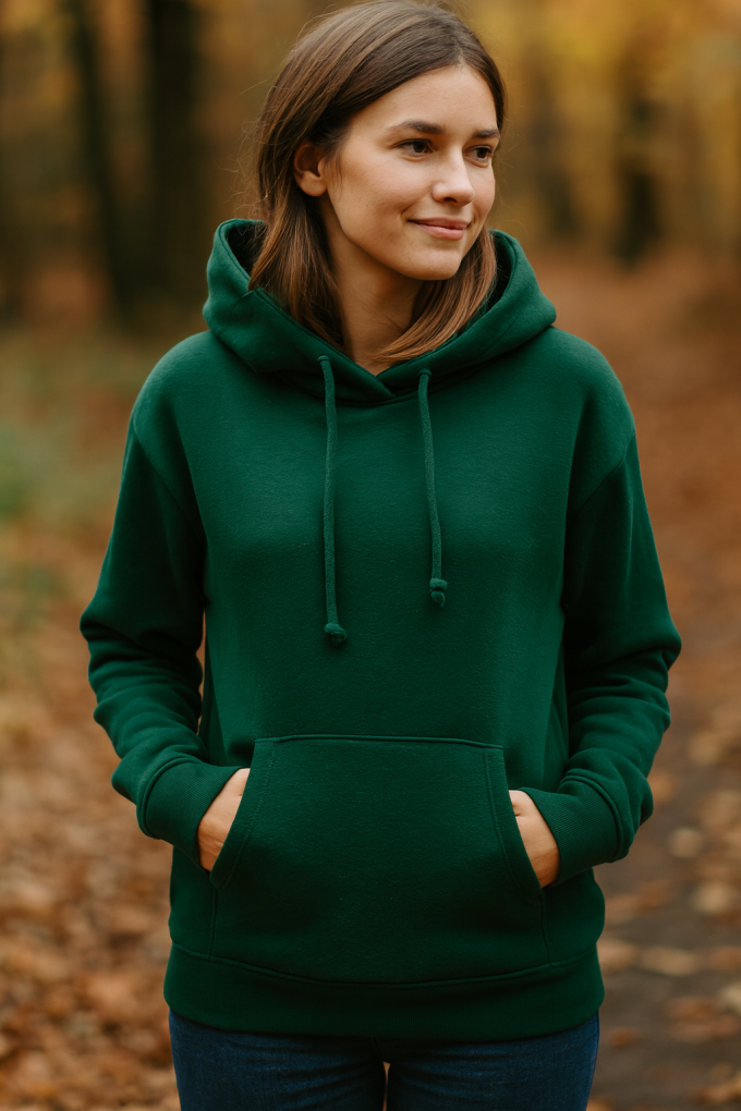 Alpenfleece / Kuschel-Sweatshirt , flaschengrün
