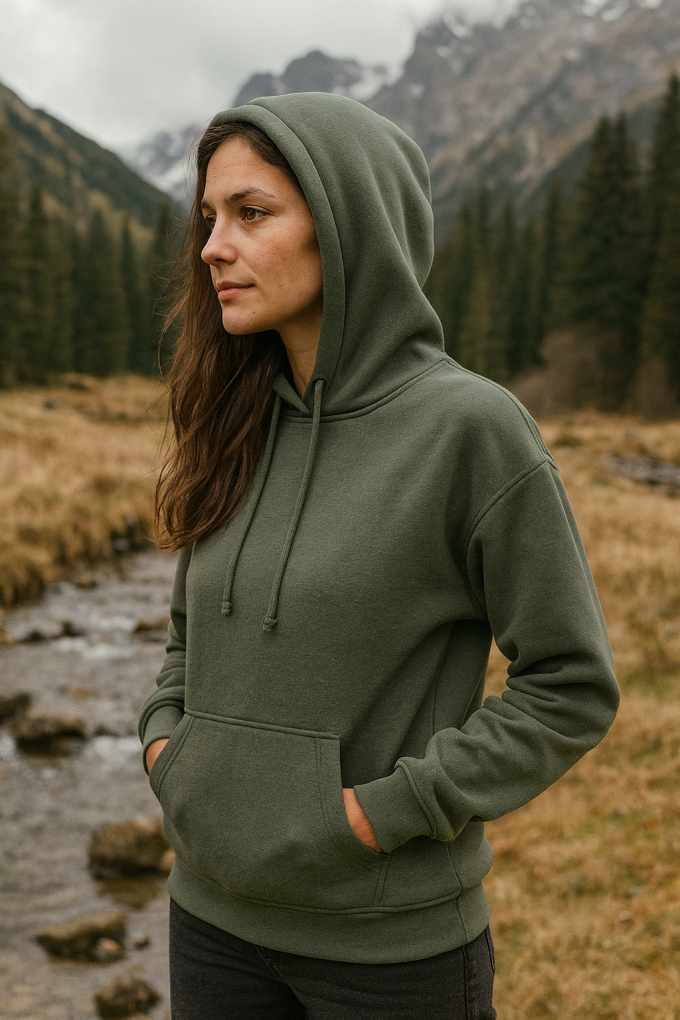 Alpenfleece / Kuschel-Sweatshirt, army