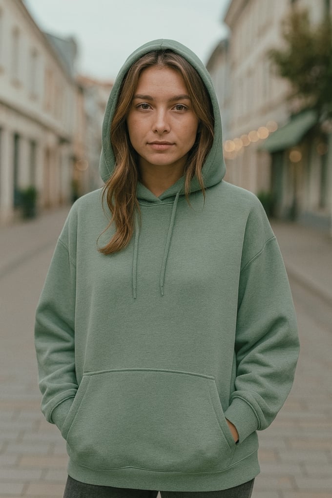 Alpenfleece sweatshirtstof, vaalgroen