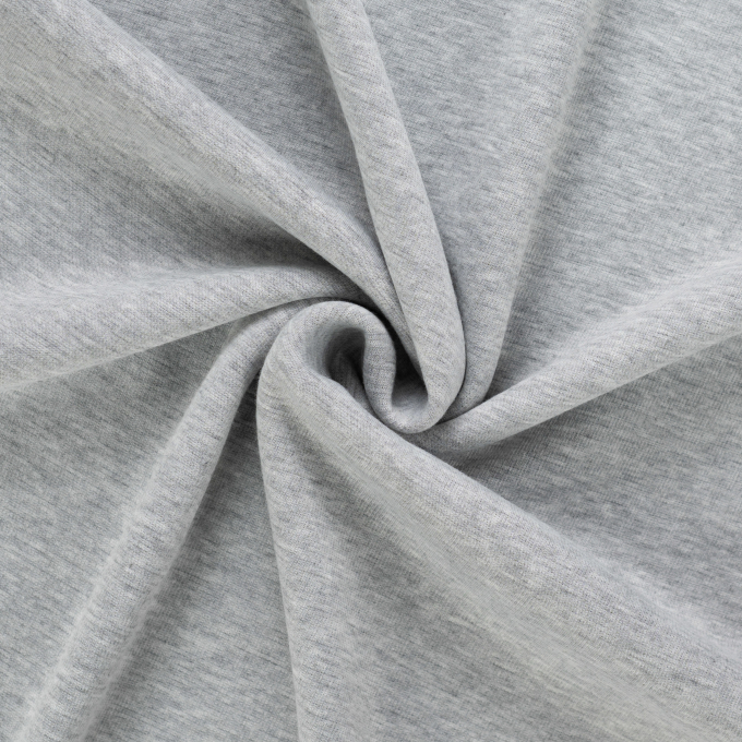 Alpine fleece sweatshirt fabric, light grey melange