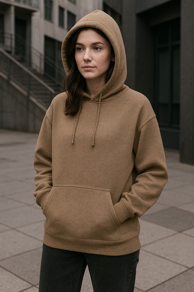 Alpenfleece sweatshirtstof, taupe