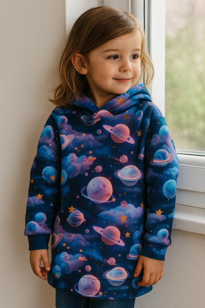 Alpenfleece / Kuschel-Sweatshirt Universe, marine