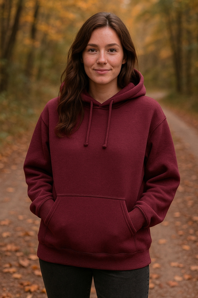 Alpenfleece / Kuschel-Sweatshirt, weinrot