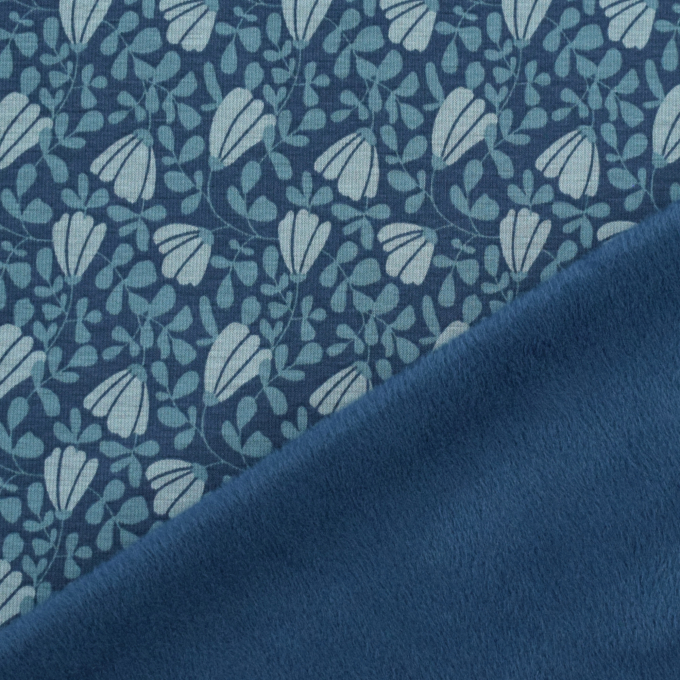 Alpenfleece Flowers, donkerblauw