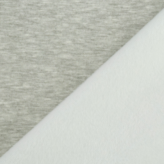 Alpenfleece / Sweat uni, hellgrau meliert