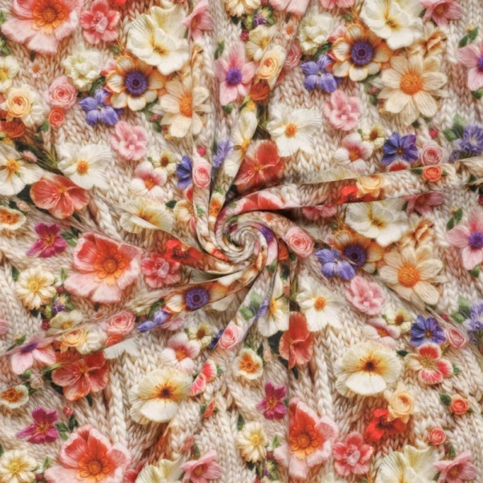 Alpenfleece sweatstof Amelie, crèmekleurig