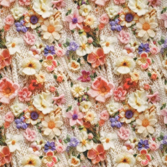 Alpenfleece sweatstof Amelie, crèmekleurig