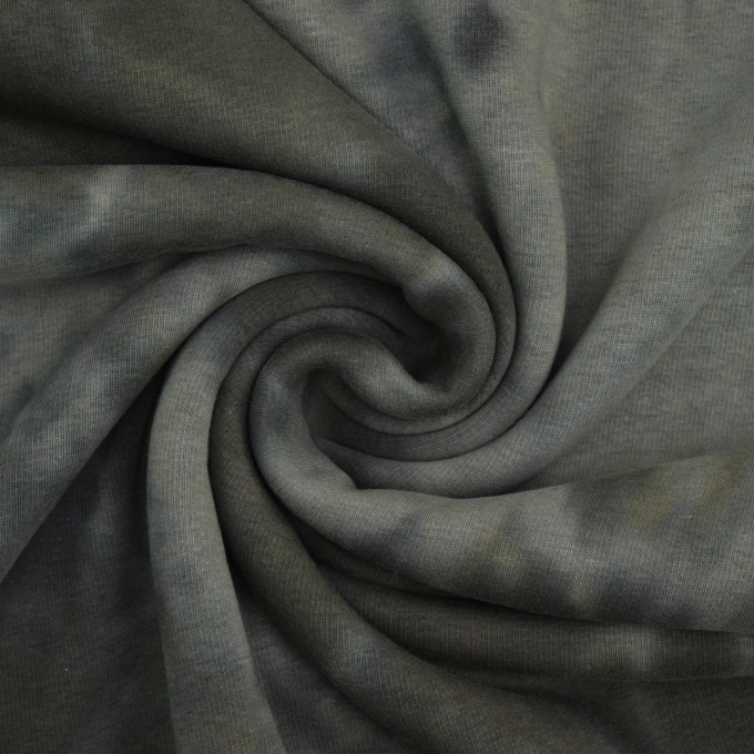 Alpenfleece sweatstof batik, olijfgroen