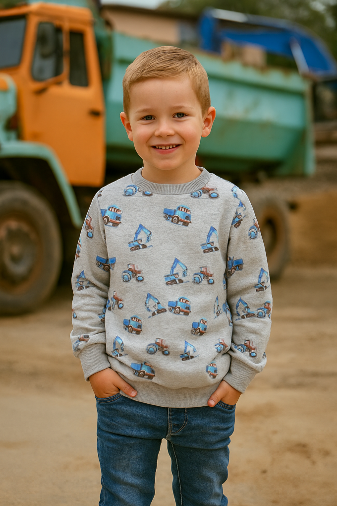 Alpenfleece Construction Site, grijs gemêleerd