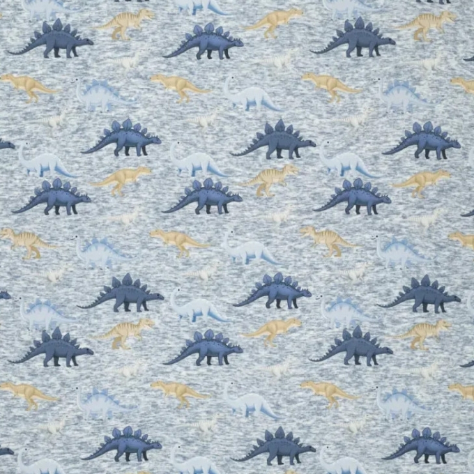 Alpenfleece Cool Dinosaur, blauw gemêleerd