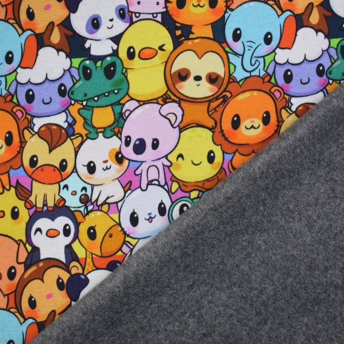 Alpenfleece sweat Cute Animals, veelkleurig